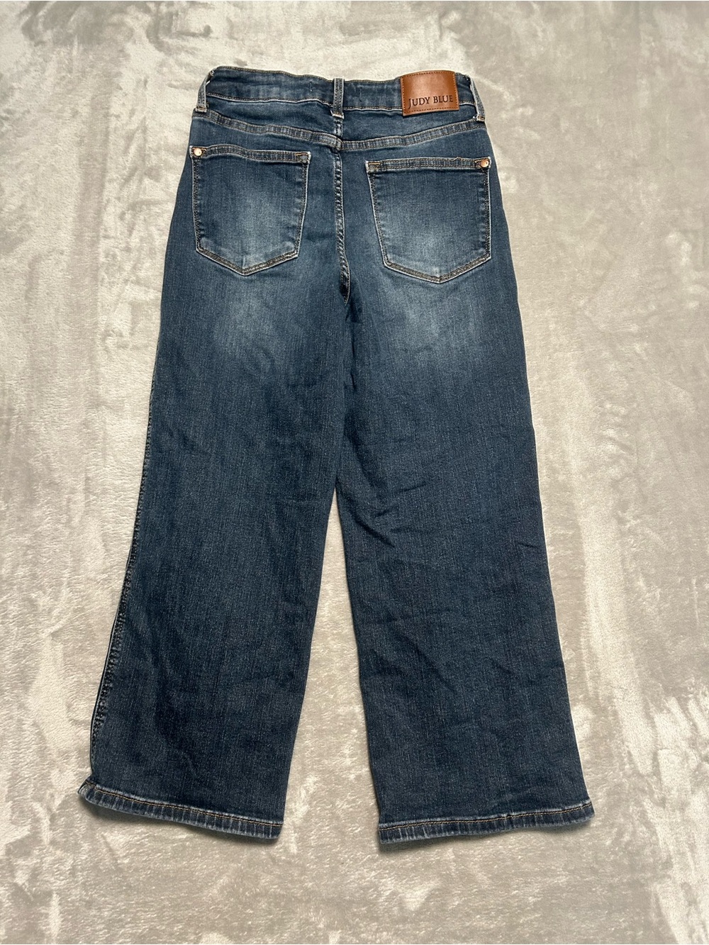 Judy Blue Wide Leg Crop Jeans Women’s 5/27 Dark Wash Denim - Picture 2 of 6